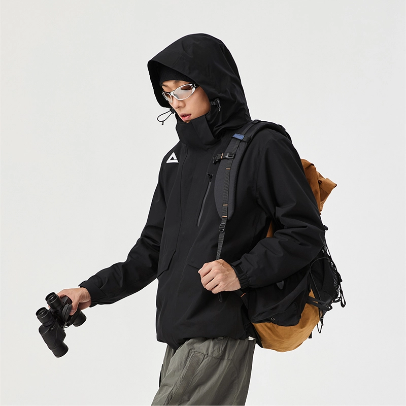 匹克  驭峰甲三合一摇粒绒山系徒步户外潮流防风防水登山服保暖耐磨休闲百搭骑行机能 冲锋衣 男 黑色
