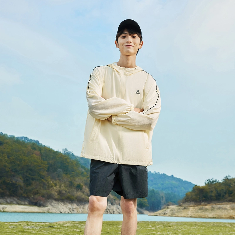 匹克 紫薯防晒 梭织防晒套装夏季官方新款防晒衣轻薄透气运动外套 男女同款 白灰黑