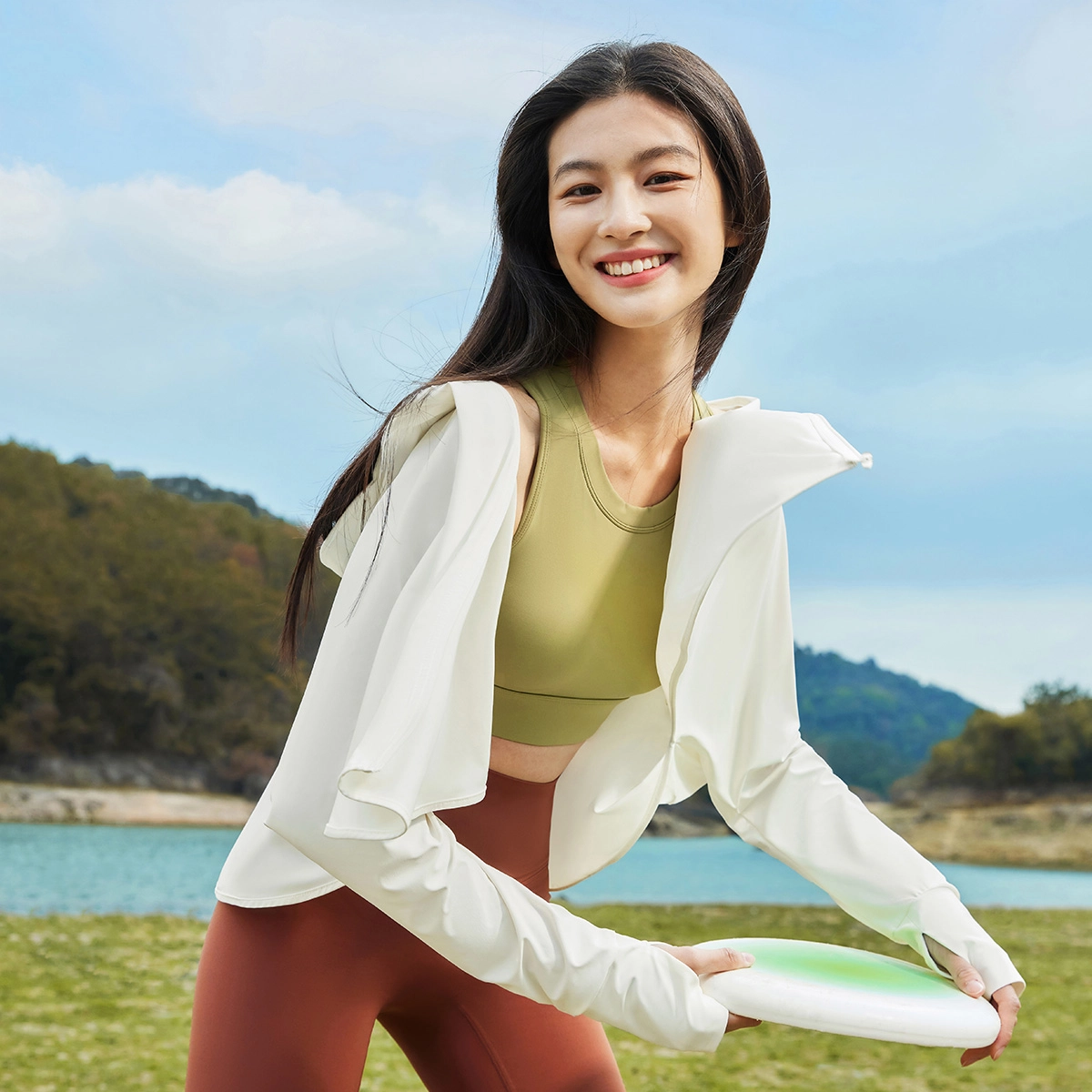 匹克 紫薯防晒 针织皮肤风衣夏季官方新款运动外套纯色休闲连帽防晒衣 女款 本白