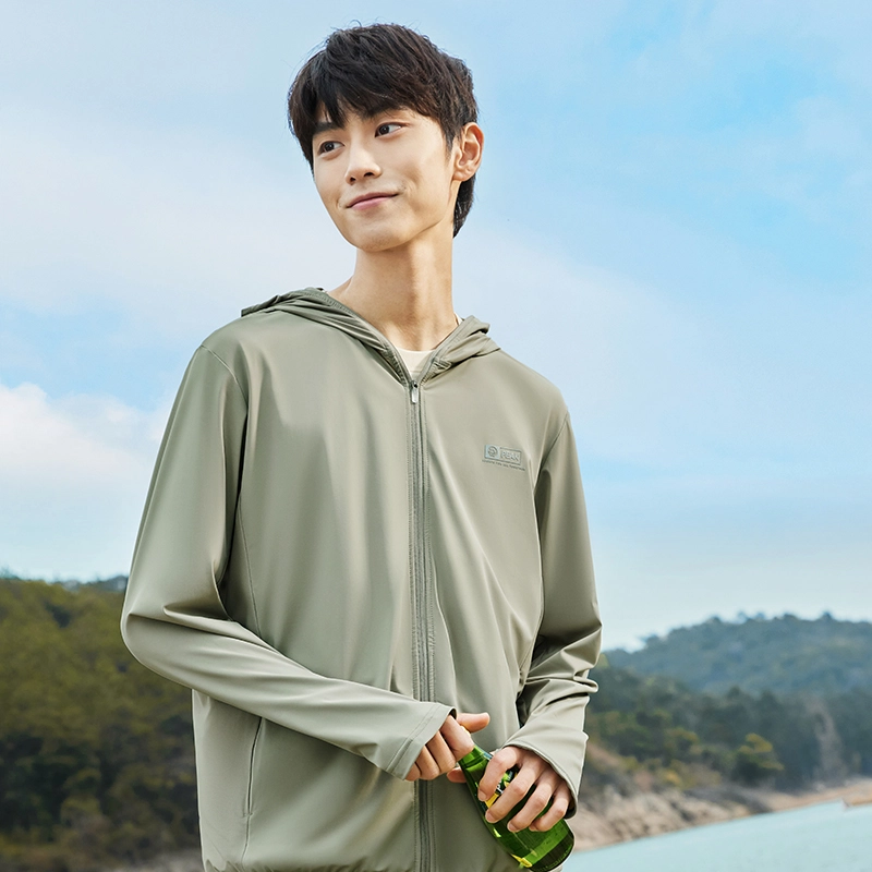 匹克 紫薯防晒 针织防晒风衣夏季新款透气运动外套轻薄户外连帽防晒衣 男款 灰橄榄