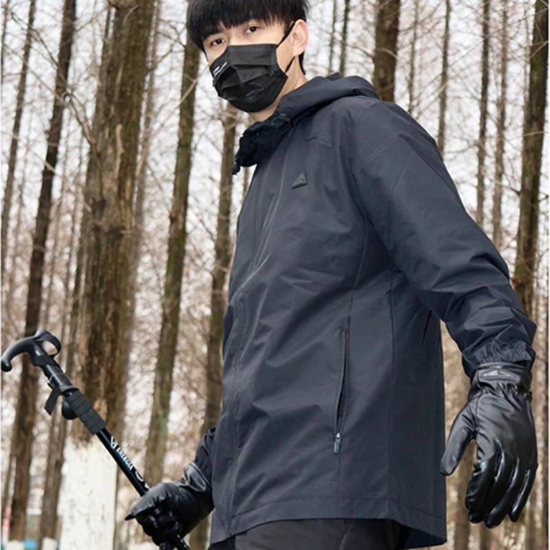 匹克 综合运动系列 城市综训 驭水科技 防风山系户外徒步防泼水连帽风衣运动登山骑行机能夹克  男款 黑色