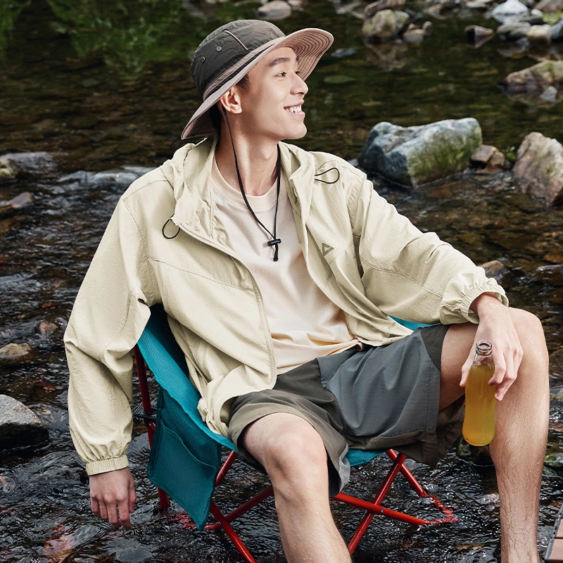 匹克 涉溪胶囊系列 运动外套夏季防晒梭织皮肤风衣运动风衣 男款 米灰