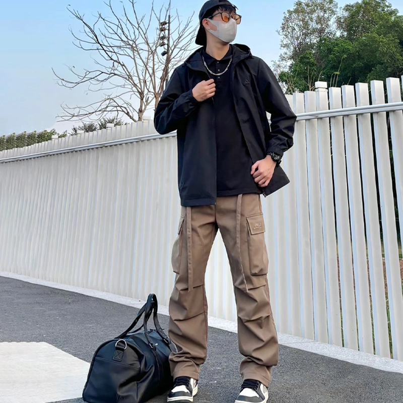 匹克 综合运动系列 城市综训 驭水科技 防风山系户外徒步防泼水连帽风衣运动登山骑行机能夹克  男款 黑色
