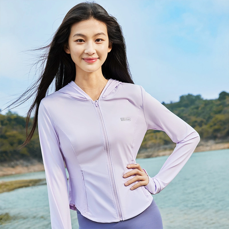 匹克 紫薯防晒 针织防晒风衣夏季新款运动外套户外透气轻薄防晒衣 女款 净紫色