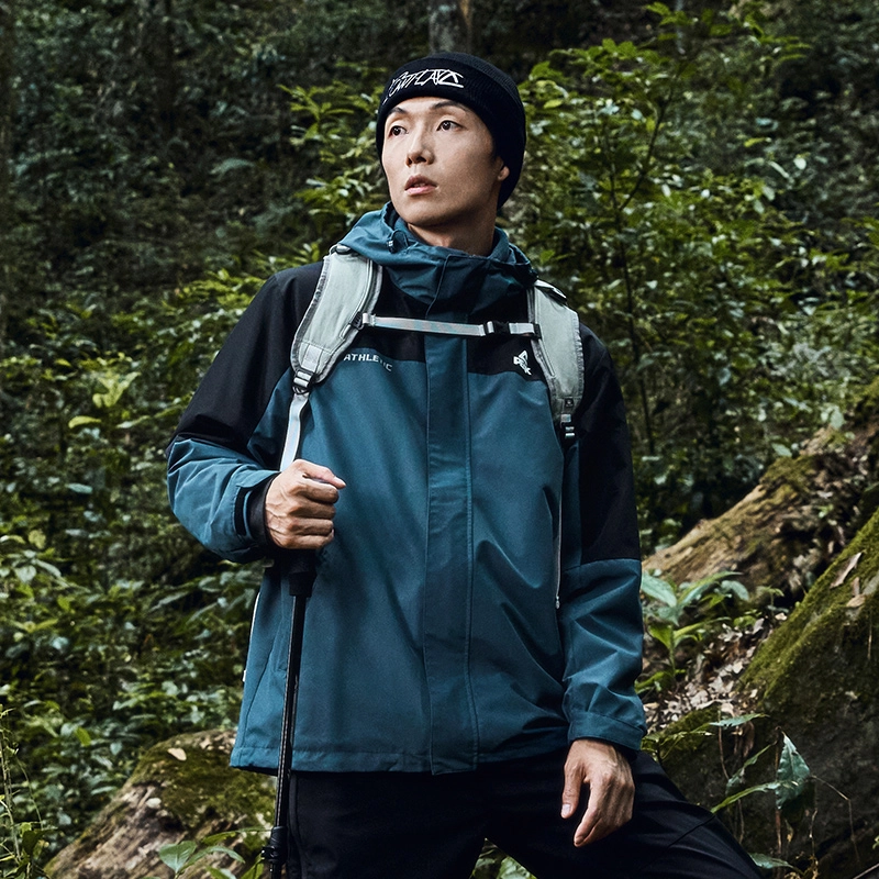 匹克 三合一风衣 山系徒步户外潮流防泼水运动外套梭织日常穿搭专业防护登山服 冲锋衣风衣 男 石墨蓝