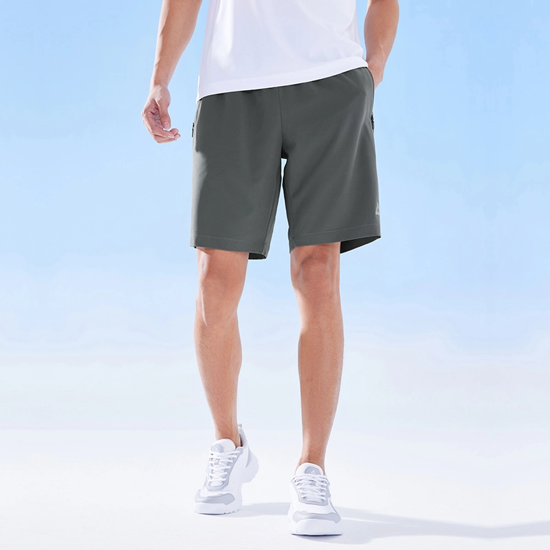 匹克 梭织五分裤夏季新款百搭休闲宽松透气运动短裤运动健身跑步裤 男款 城堡灰