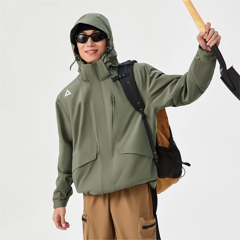匹克  驭峰甲三合一摇粒绒 山系徒步户外潮流防风防水登山服保暖耐磨休闲百搭骑行机能 冲锋衣 男 草帽绿