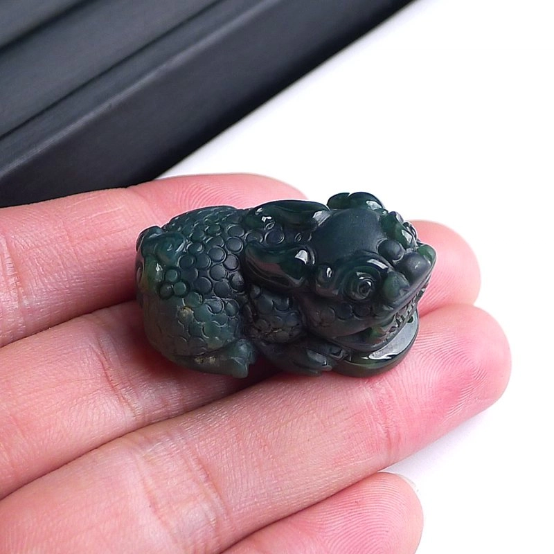 菲燕 好运精雕貔貅正品 糯种 翡翠吊坠 男女同款情侣款