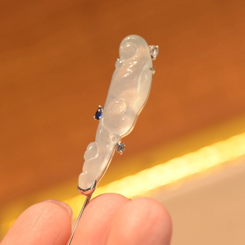 菲燕 灵芝如意 糯种 胸针 男女同款情侣款