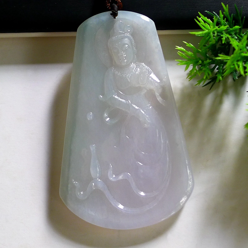 菲燕 菩萨玉佩 冰种 翡翠吊坠 男女同款情侣款