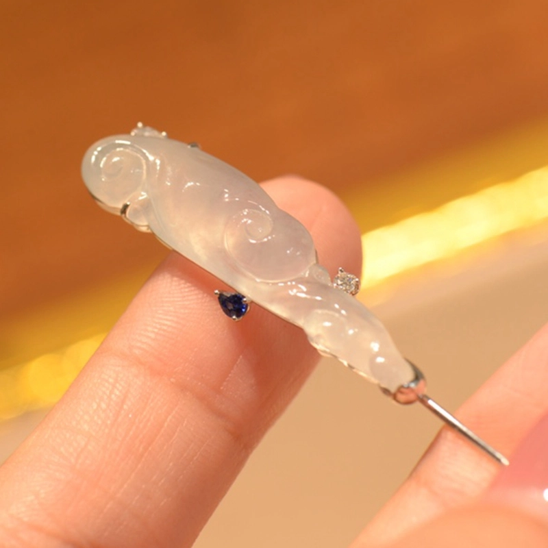 菲燕 灵芝如意 糯种 胸针 男女同款情侣款