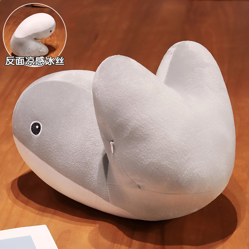 安之静雅 可爱鲸鱼便携小枕头 玩偶 毛绒公仔