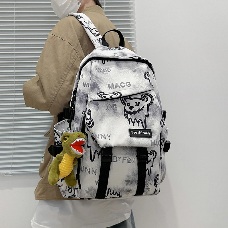單倉 小众美式高街时尚潮流印花轻便初高中学工装帅气旅行 尼龙 双肩包 男女同款情侣款 多色
