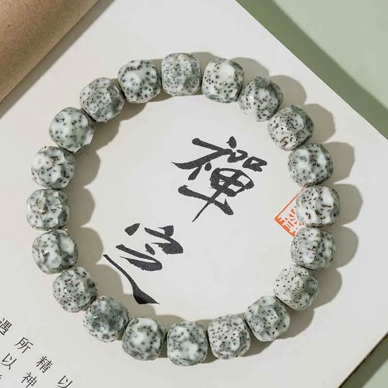 【顺白单圈】 艾卡拉 佛珠高密高油简约日常新手国风设计 星月菩提 手串 男女同款情侣款