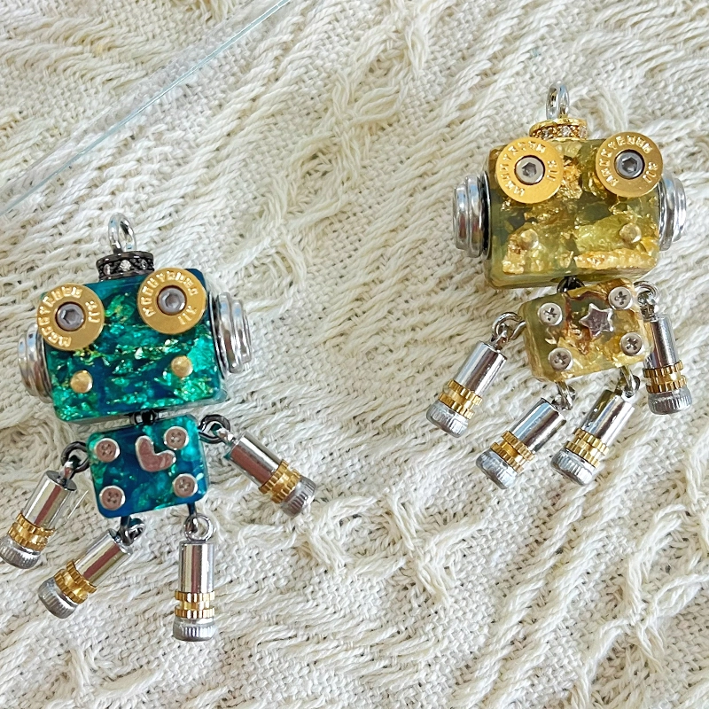 礼品 木小魔 小布鲁巴 潮流朋克风手工制作 鎏金 项链 男女同款情侣款