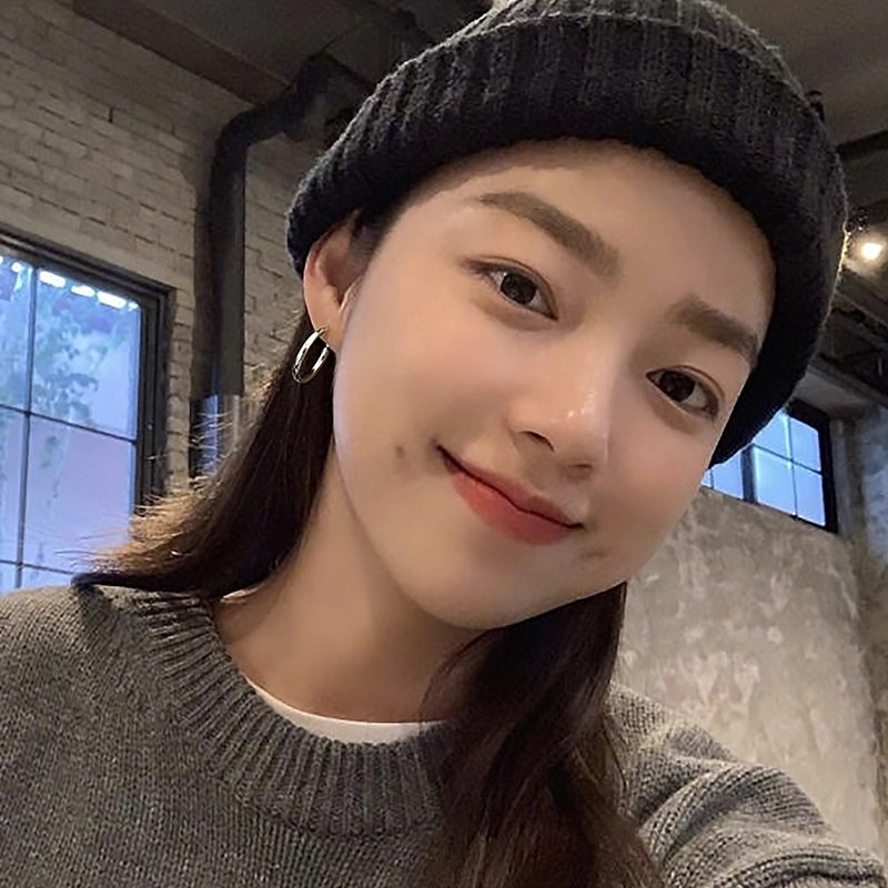 伊灿 小众设计感高级素圈 通勤气质 铜镀真金 耳环 女款