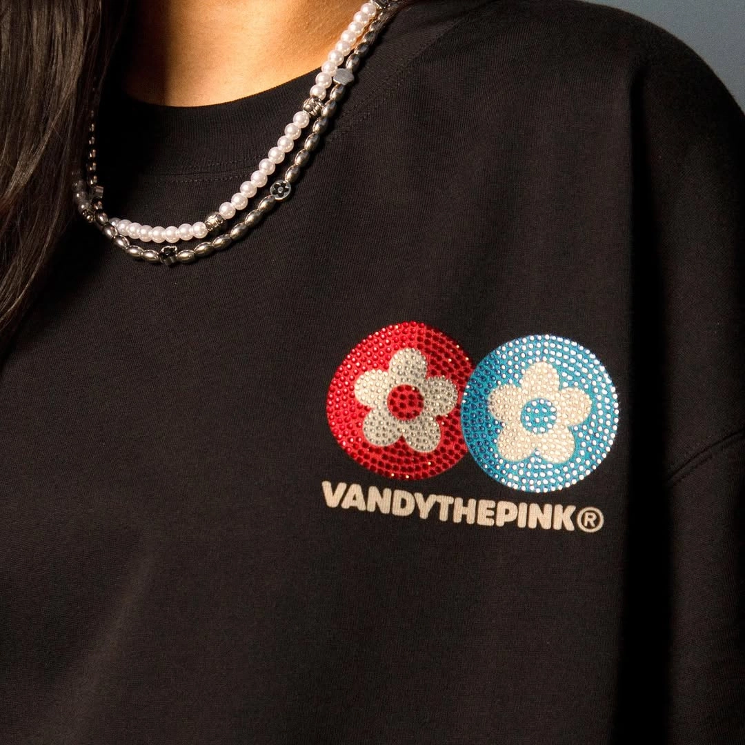 Vandy The Pink Classic Flower Rhinestone