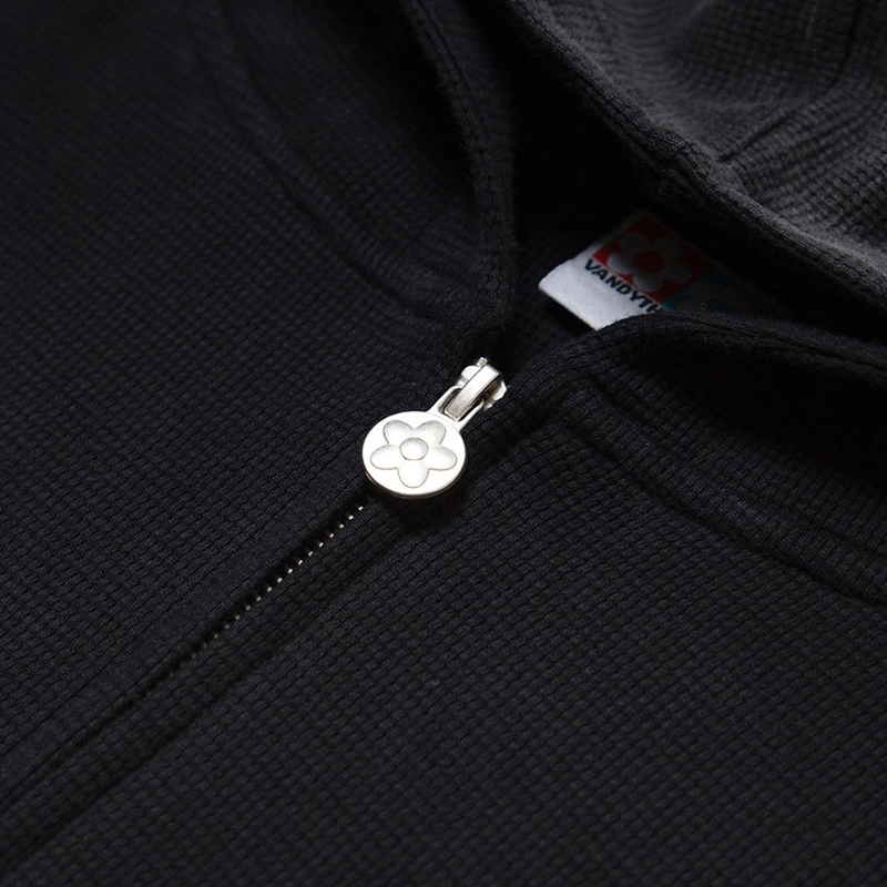 Vandy The Pink Studded Thermal Zip Up Hoodie