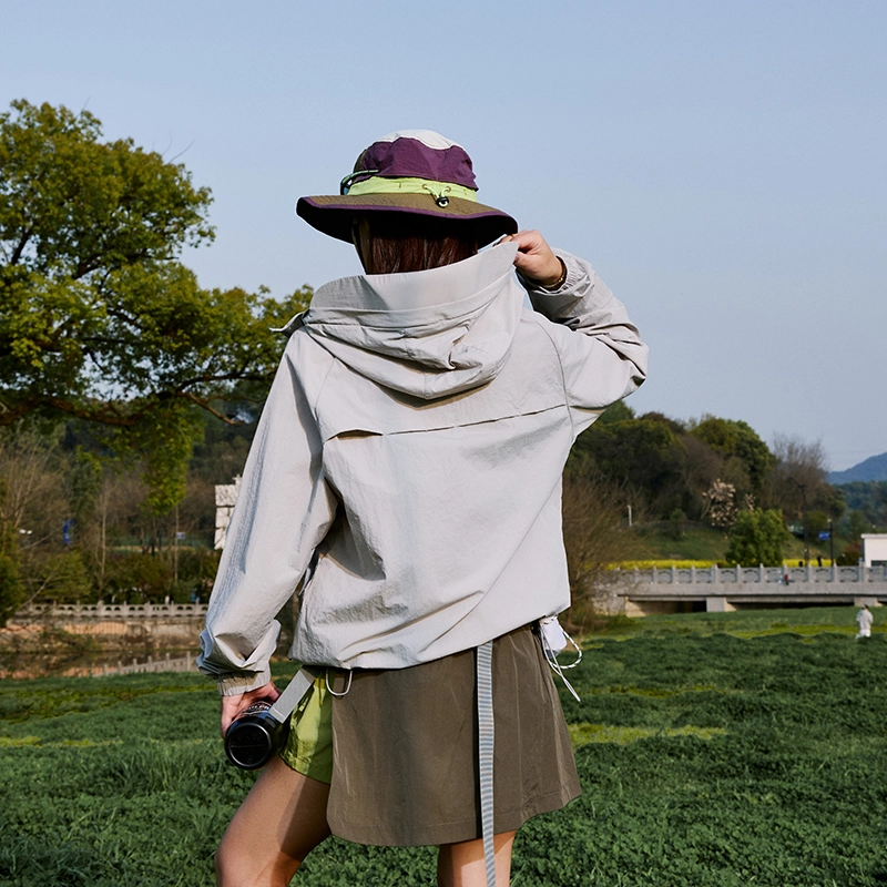 普鲁士多特蒙德 户外城市机能风队徽字母印花活叶裁剪解构拼接宽松百搭 透气伪装掩护防紫外线凉感防晒防晒服 男女同款