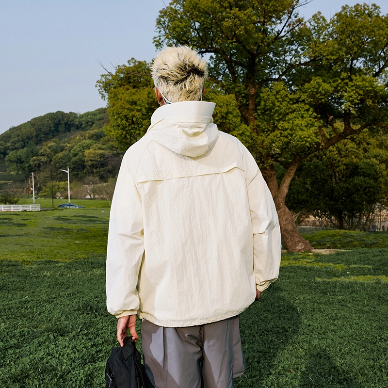 普鲁士多特蒙德 户外城市机能风队徽字母印花活叶裁剪解构拼接宽松百搭 透气伪装掩护防紫外线凉感防晒防晒服 男女同款