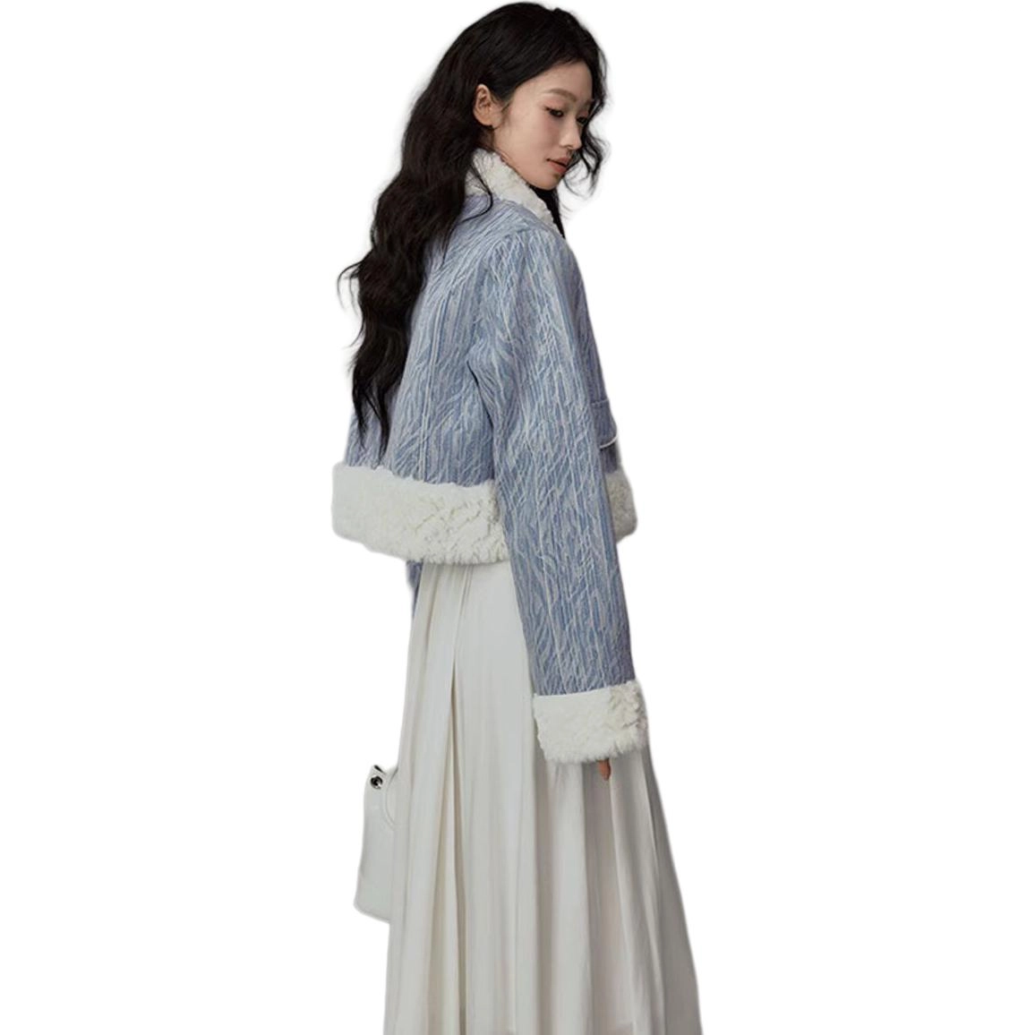 邓大喵 小香风羊羔毛绒秋冬机车服高级感小个子皮毛一体外套 女款