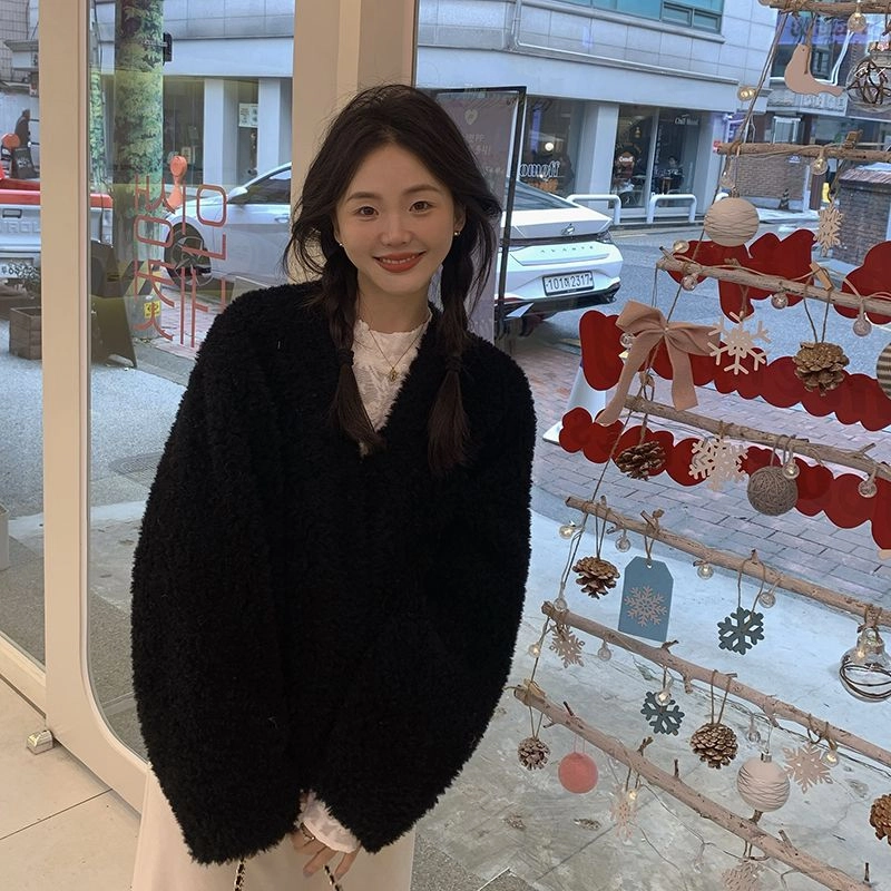 邓大喵 羊羔 毛外套女秋冬季加厚保暖大衣短款高级毛毛小个子皮草 女款