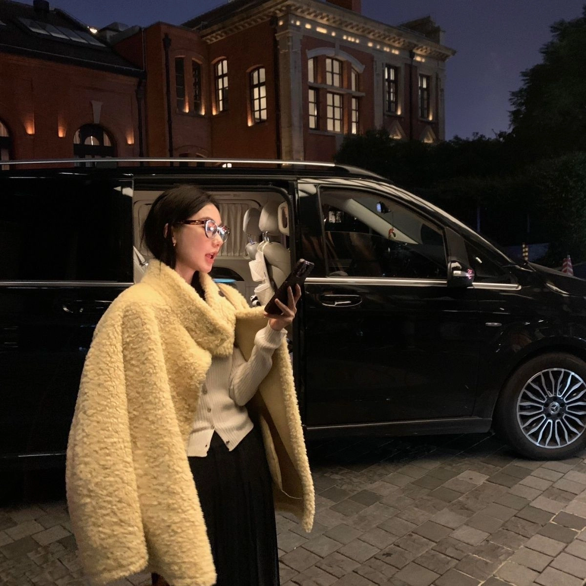 邓大喵 女皮毛一体羊羔毛外套冬季加厚立领毛毛大衣皮草 女款