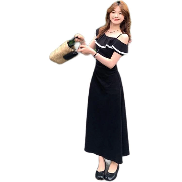 邓大喵 小个子春夏女气质显瘦时尚设计感长款连衣裙 女款