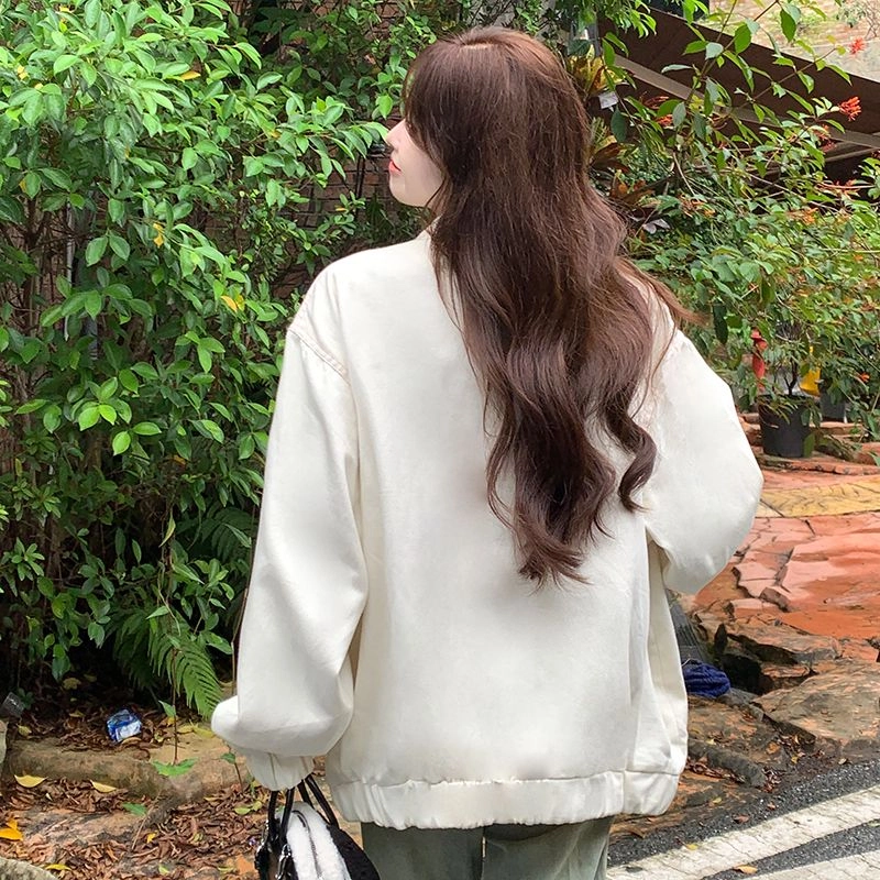 邓大喵 甜美碎花翻领牛仔外套女加厚宽松百搭上衣夹克 女款