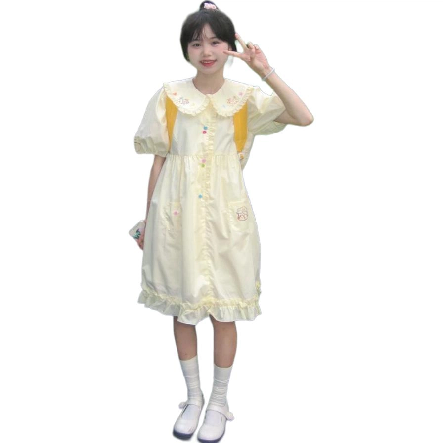 邓大喵 日系软妹学院风卡通短袖连衣裙 女款