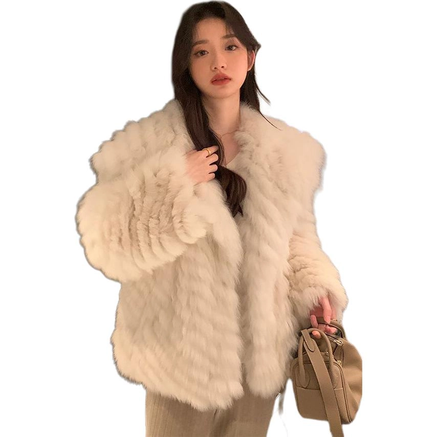 邓大喵 小香风狐狸毛外套女加绒加厚毛毛羊羔绒冬季女装小个子皮草 女款