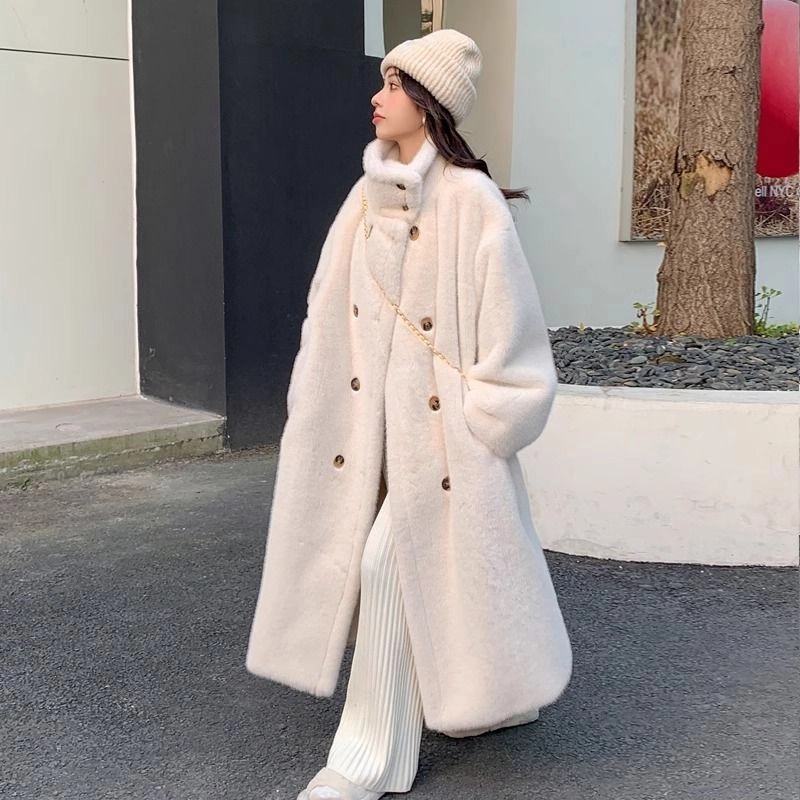 邓大喵 宽松立领长袖皮草 女款