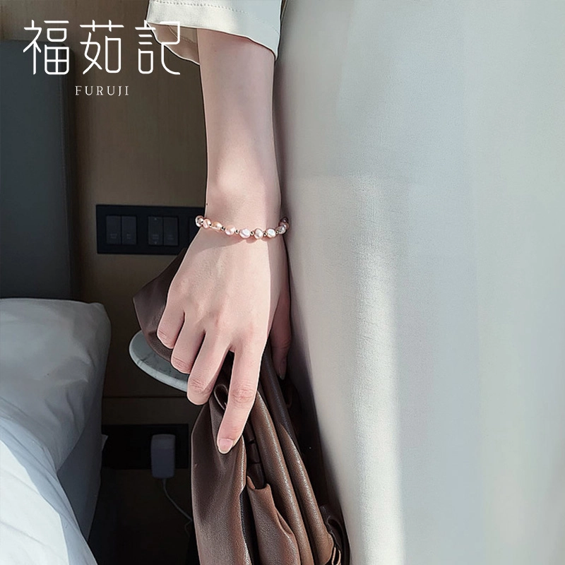 福茹记 巴洛克圣曲 不规则 小众个性经典时尚复古精致 抽拉款可调节 合金 手链 女款