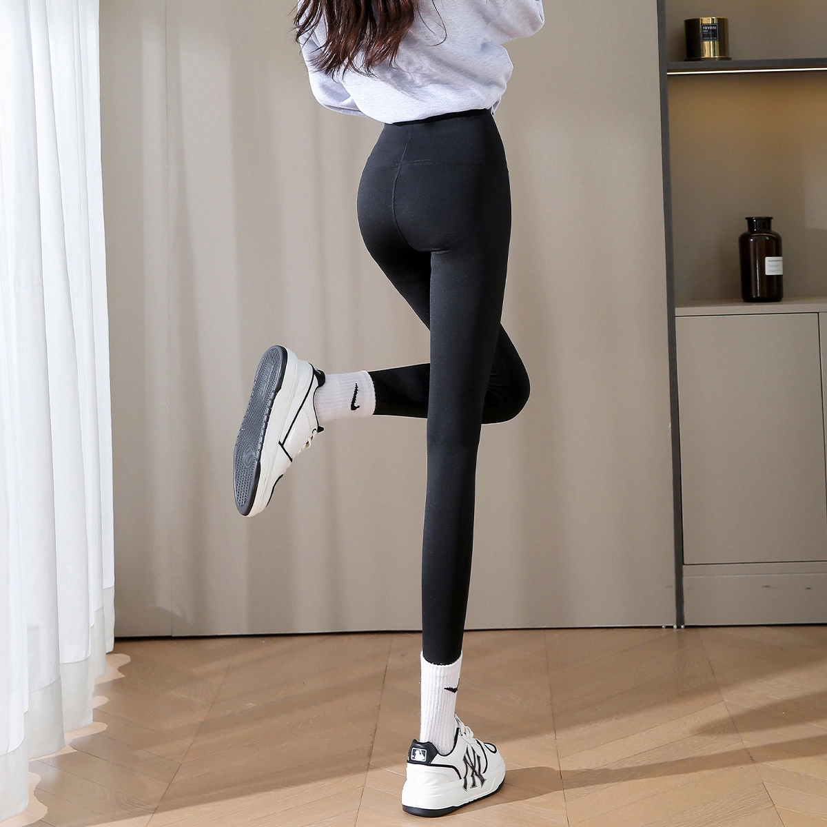 惟熙 高腰修身舒适九分打底裤 女款 黑色