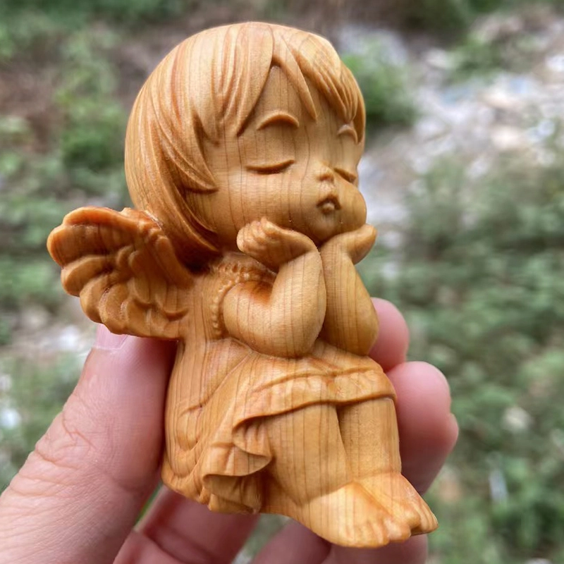 仙作美 可爱文玩小天使 崖柏 把件 男女同款情侣款