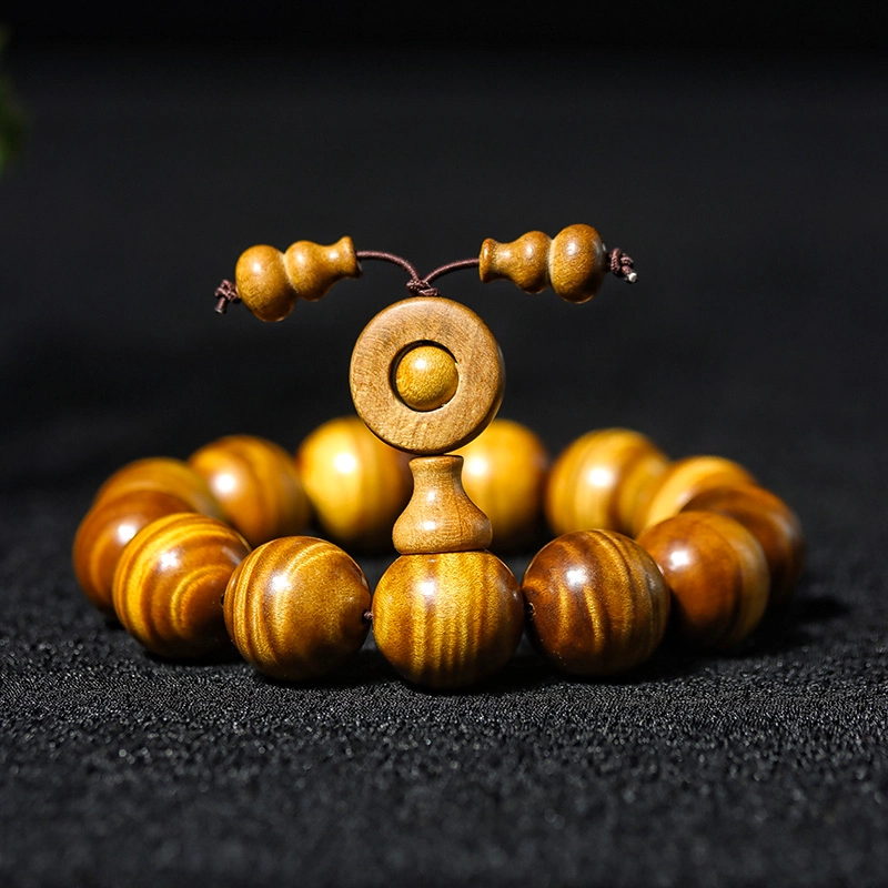 仙作美 帝王木精品水波纹 木作 手串 男款 金丝檀木