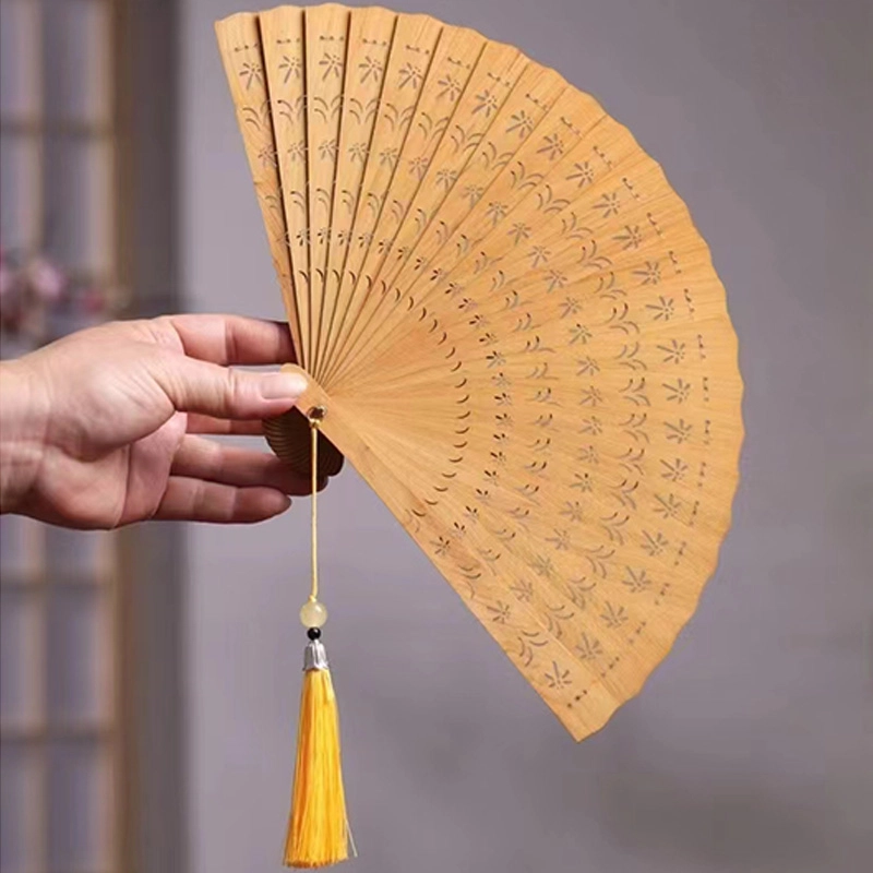 仙作美 夏季必备红木扇子 太行崖柏 苏扇手把件 男女同款情侣款 崖柏