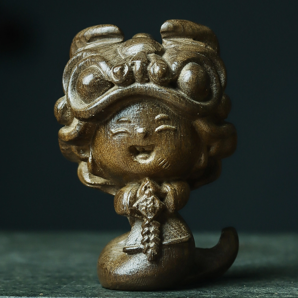 仙作美 金丝楠木乌木雕刻蛇年大吉文玩手把件 阴沉木 木作摆件 男女同款情侣款