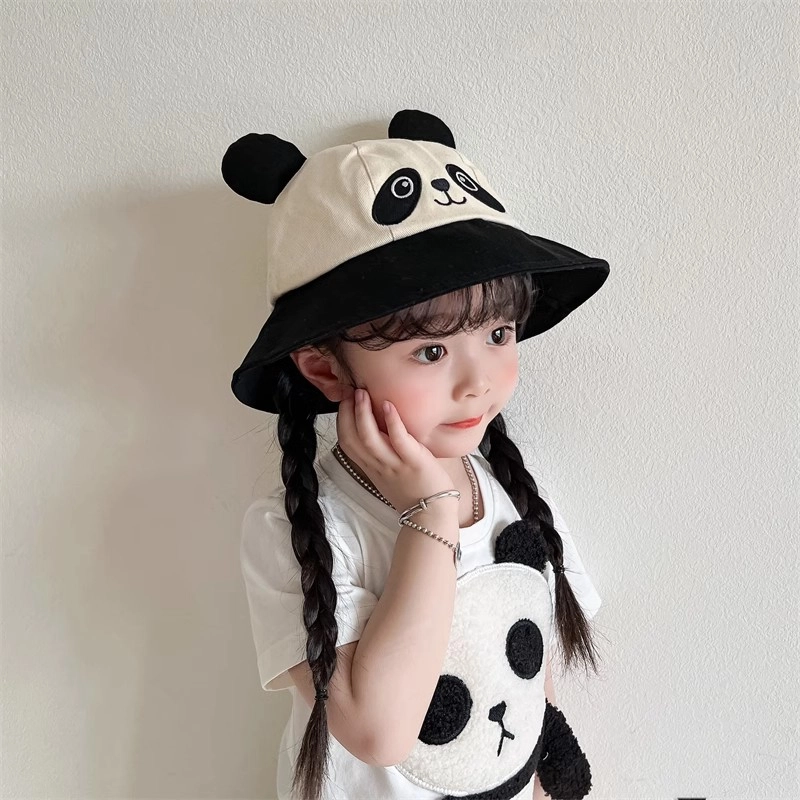 撞青春 宝宝防晒太阳大檐遮阳帽卡通可爱 棉 渔夫帽 儿童款