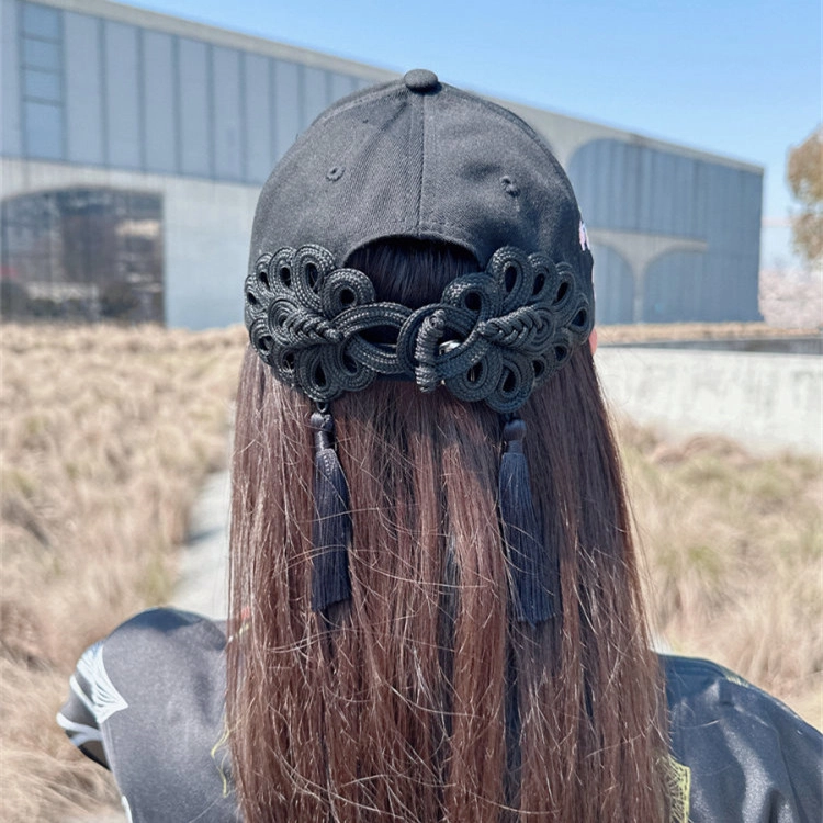 撞青春 国风撞色高颅顶后背盘口流苏新中式 棉 鸭舌帽 女款