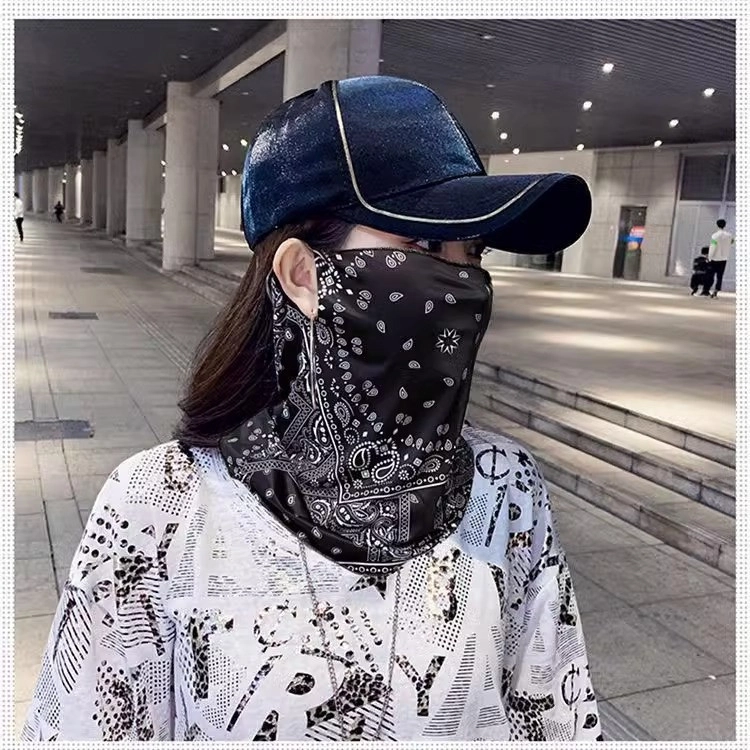 撞青春 挂耳全脸遮阳户外护颈骑行面巾机车 防晒面罩 男女同款情侣款