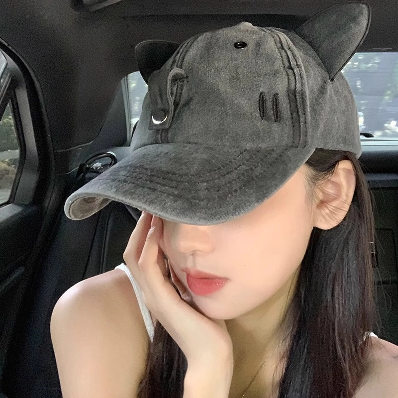 撞青春 眼镜猫耳朵飞行员墨镜牛仔嘻哈遮阳 棉 鸭舌帽 男女同款情侣款