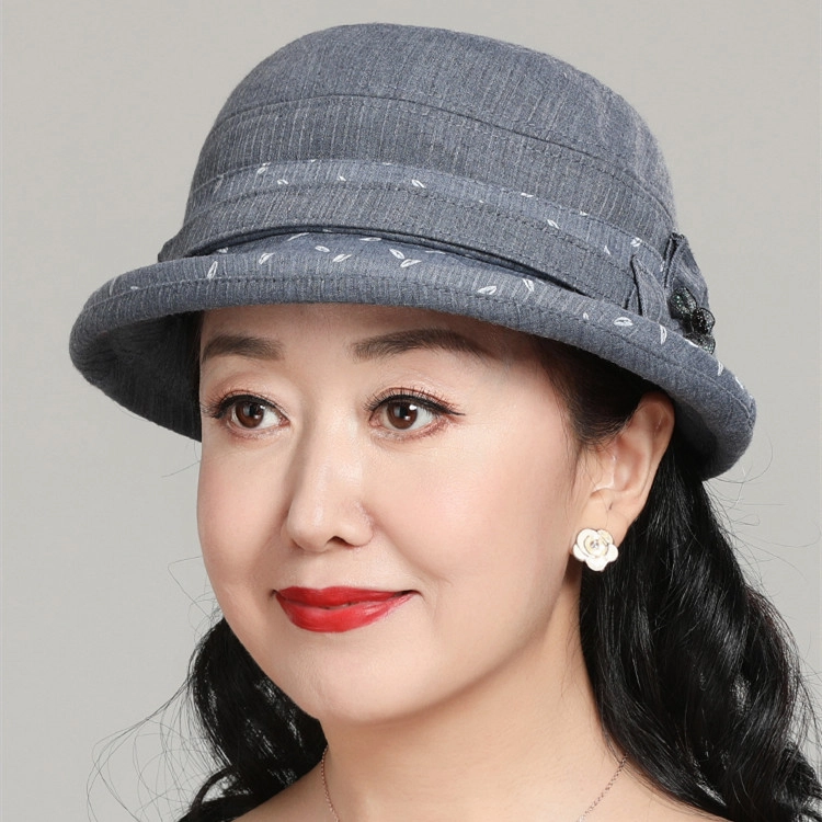 撞青春 遮阳中老年人休闲布帽夏天老人盆帽薄款 棉涤 渔夫帽 女款