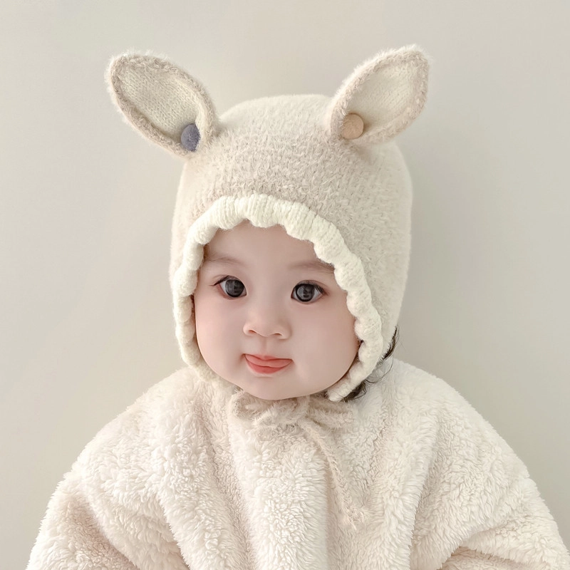 撞青春 帽子包头帽宝宝帽子可爱保暖护耳 腈纶 绒线帽 儿童款