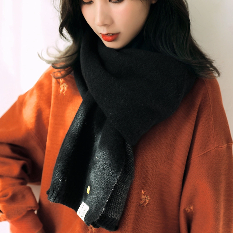 撞青春 长款针织加厚保暖毛线围脖学生韩版百搭日系可爱 围巾 女款