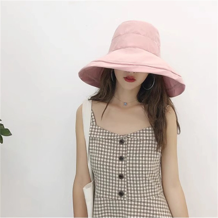 撞青春 大檐遮脸太阳帽户外出游盆帽夏天防晒 桃皮绒 渔夫帽 女款
