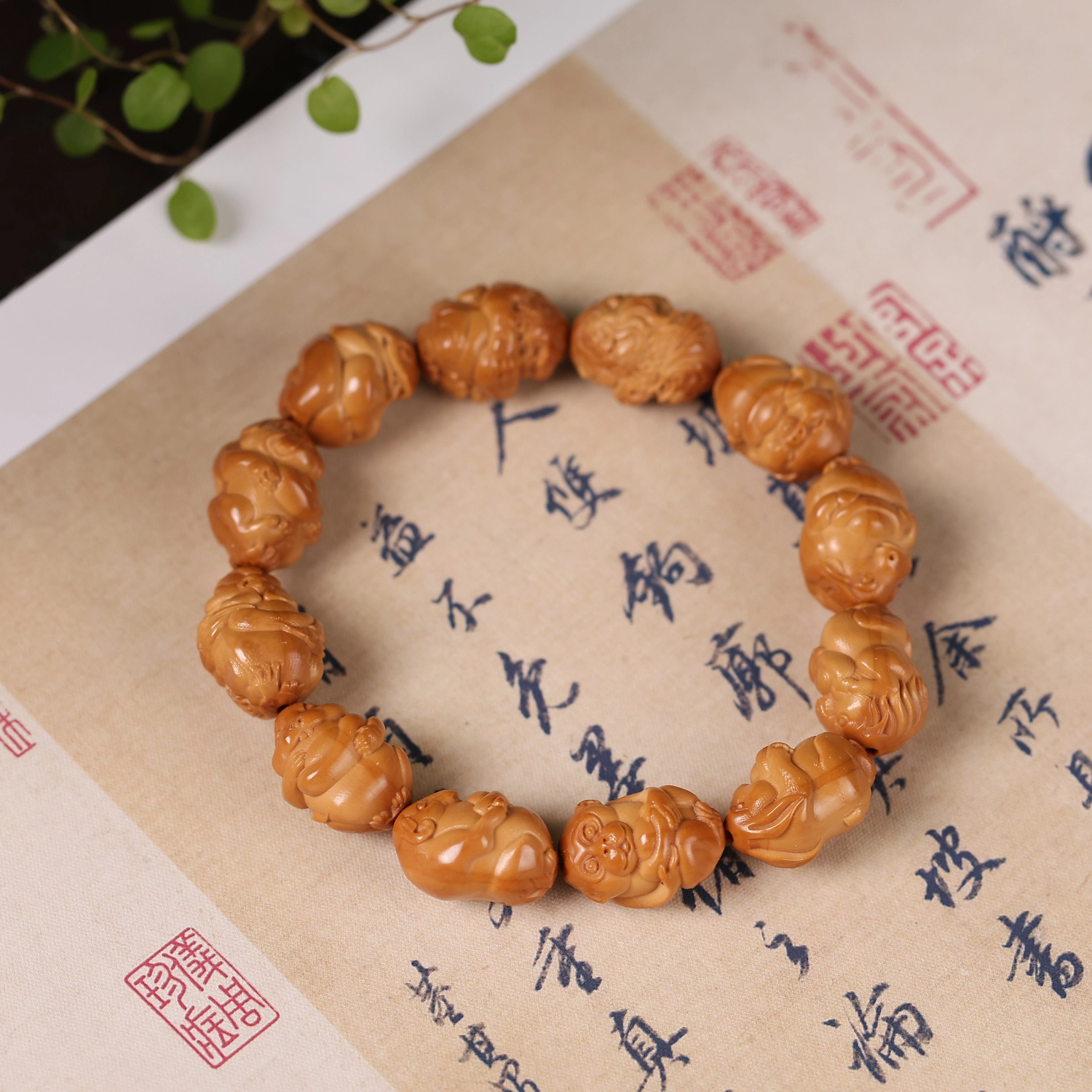 镯瑾 招财纳福 古风古色幸运好运提升 高级感满满 雕刻 优雅 生肖 小众百搭 新中式 #好运 橄榄核 手串 男女同款情侣款