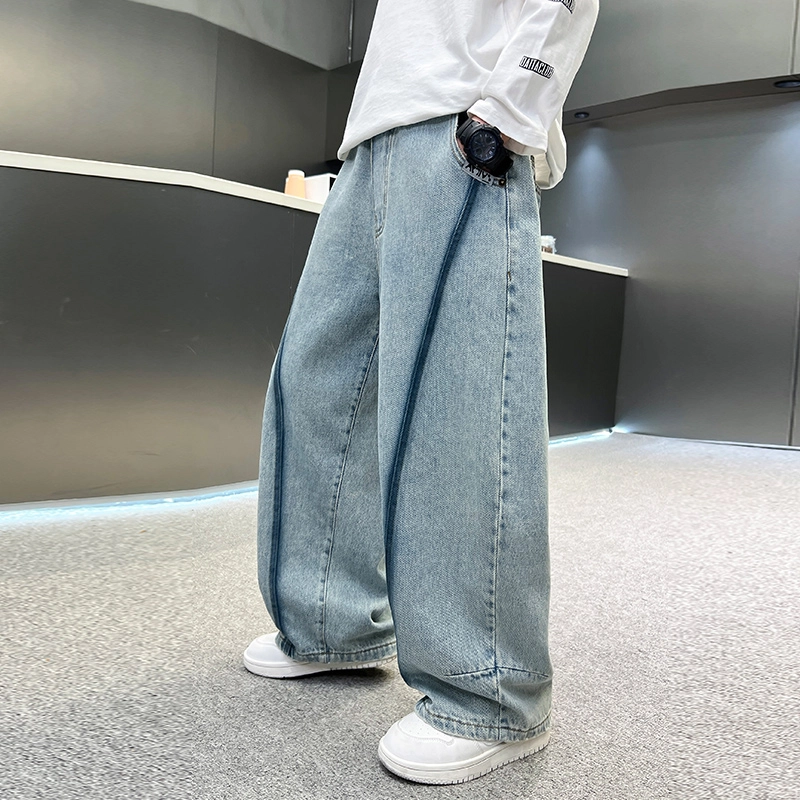 木木屋牛仔裤 洋气休闲舒适亲肤百搭 蓝色 儿童款