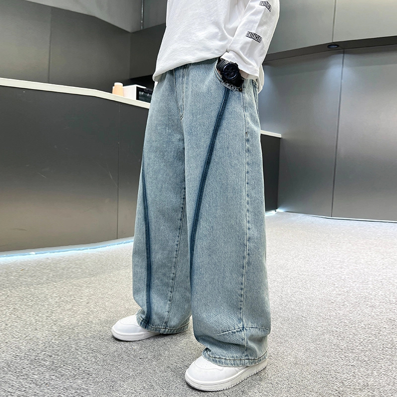 木木屋牛仔裤 洋气休闲舒适亲肤百搭 蓝色 儿童款
