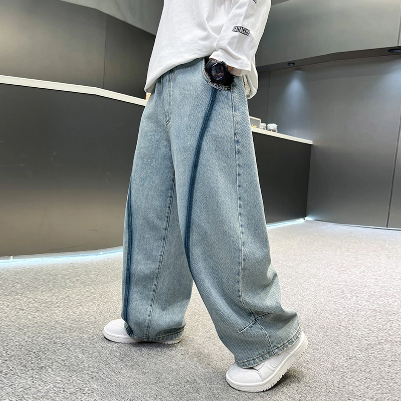 木木屋牛仔裤 洋气休闲舒适亲肤百搭 蓝色 儿童款
